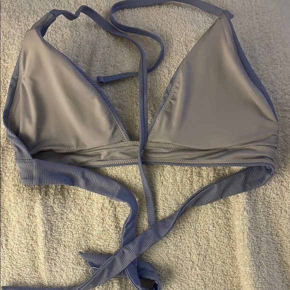 Blue Ribbed Bikini Top - Picture 2 of 2